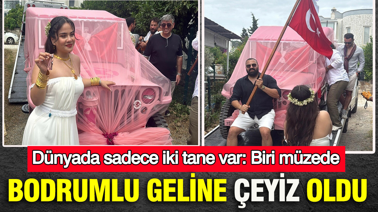 Dünyanın Teklerinden: Bodrumlu Geline Pembe Çeyiz Aracı Hediye Edildi